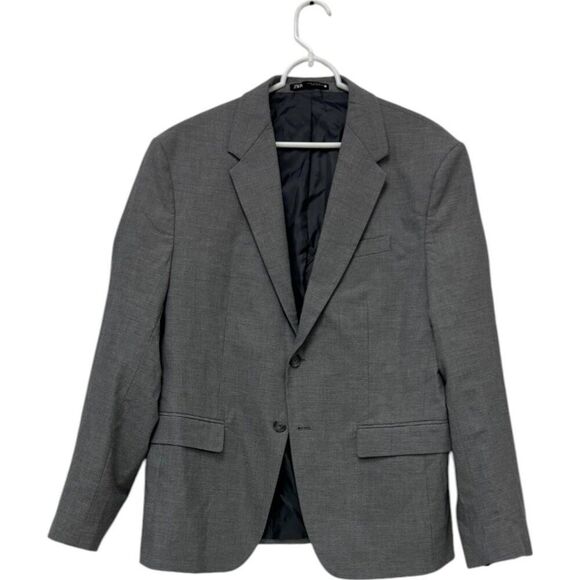 Zara Mens Suit Jacket Blazer EU 52 US 42 Gray Single Breasted 5773/254 NWOT - Picture 2 of 12